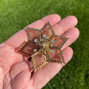 Monet Vintage Goldtone Star Crystal Brooch